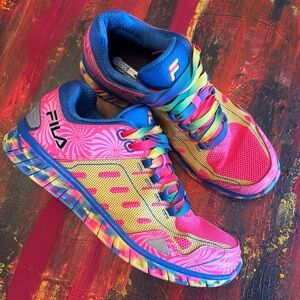 Fila Women's Vibrant Pink and Blue Athletic Shoes